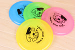 Silicone dog flying disc set, blue green pink yellow round discs with dog designs