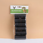 Black pet waste bag rolls in retail package