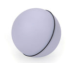 LED rolling cat toy ball in light gray with black trim