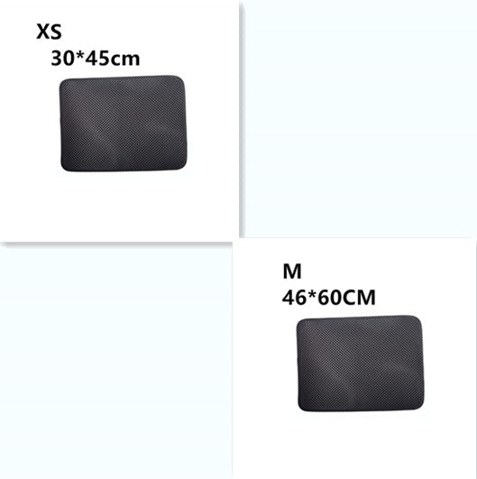 Cat litter mat sizes XS (30x45 cm) and M (46x60 cm), dark gray