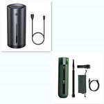 Wireless car vacuum cleaner kit with main unit, cable, and attachments