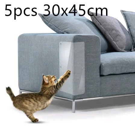 Gray PVC sofa protector pads, clear panel on armrest; 30x45 cm size shown