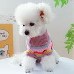 Colorful Stripes Pet Ring Sweater - Soft Comfort for Your Furry Friend