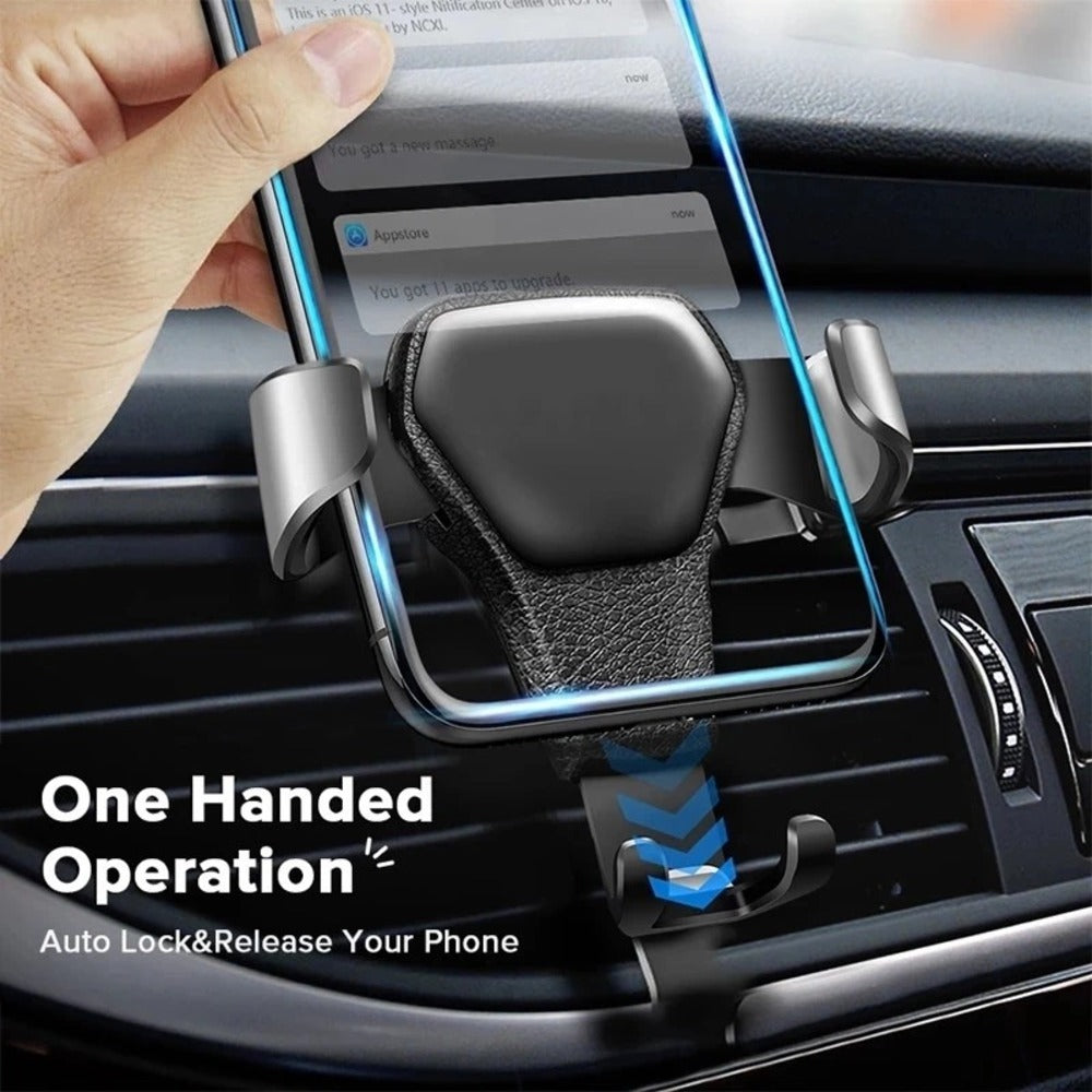 Soporte Universal de Gravedad para Teléfono, Montaje para Rejilla de Ventilación de Coche, Soporte de Metal para Móvil, Soporte GPS para Smartphone, Soporte de Cuna para Rejilla de Ventilación para Teléfono Móvil