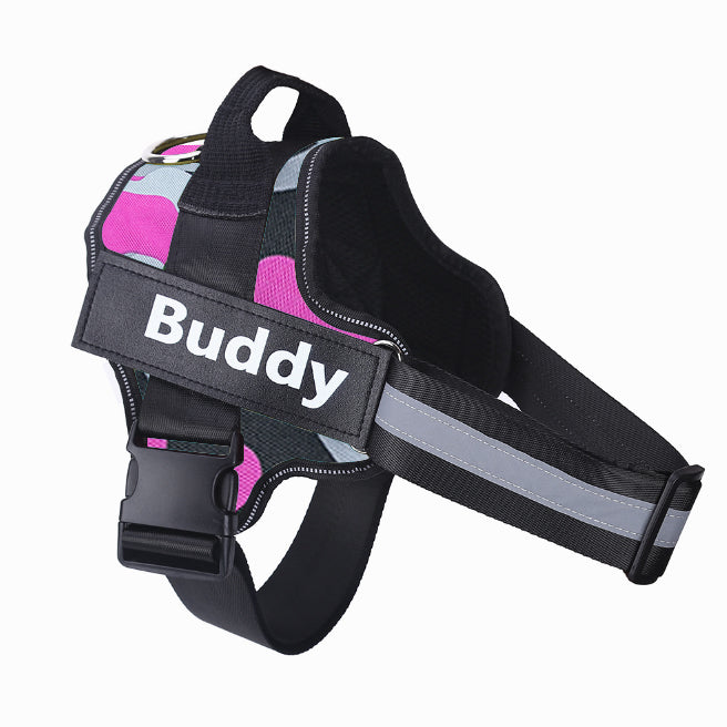 Pawfect Fit Personalized No-Pull Reflective Adjustable Dog Harness for Small & Large Dogs with Custom Patch