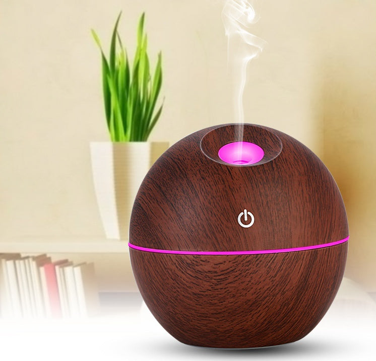 Difusor ultrasónico USB de aceites esenciales para aromaterapia, vapor frío, humidificador y purificador de aire con luz nocturna LED de 7 colores para el hogar y la oficina