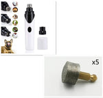 Electric pet nail grinder handle with grinding head and two caps