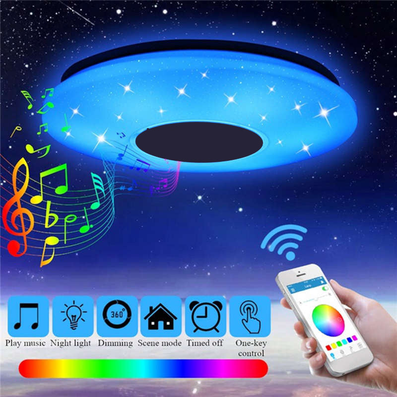 Lámpara de techo inteligente RGB redonda para dormitorio, pasillo y vestíbulo