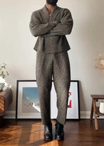 Men's Plaid Slim Fit Blazer & Trousers - Elevate Your Style with Timeless Elegance