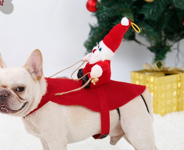 Santa Claus Riding Deer Dog Christmas Costume
