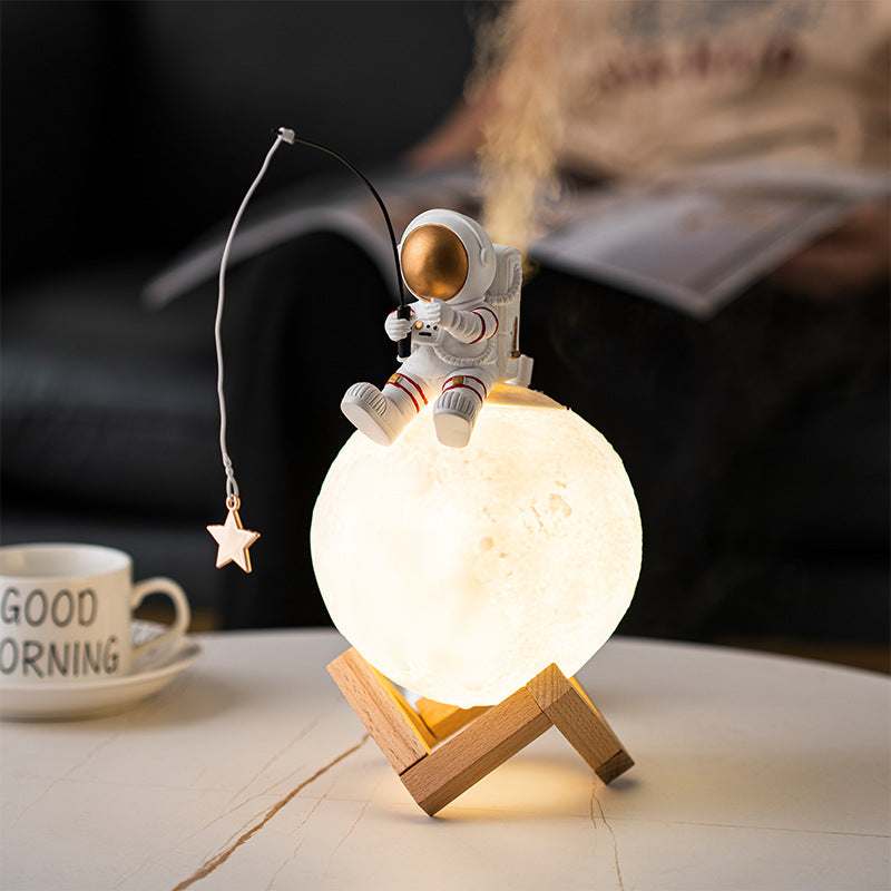 Figuritas de astronauta, decoración del hogar, resina, mini hombre espacial, luz nocturna, humidificador, accesorios de máquina de niebla fría