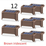 Nueva actualización Lámpara solar de valla LED impermeable Luces solares de cubierta Luz solar de paso al aire libre para escaleras de patio, camino de jardín, patio de paso