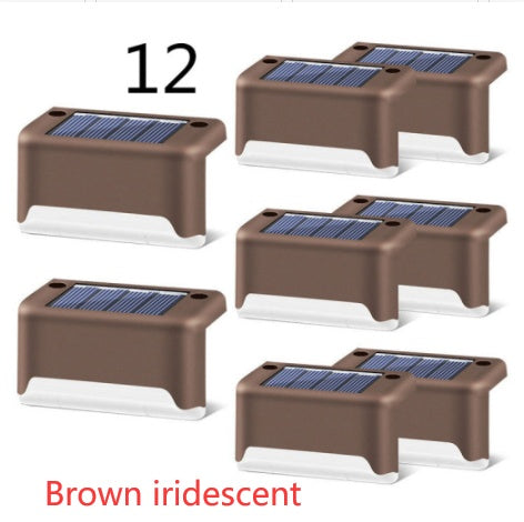 Nueva actualización Lámpara solar de valla LED impermeable Luces solares de cubierta Luz solar de paso al aire libre para escaleras de patio, camino de jardín, patio de paso