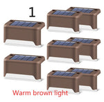 Nueva actualización Lámpara solar de valla LED impermeable Luces solares de cubierta Luz solar de paso al aire libre para escaleras de patio, camino de jardín, patio de paso