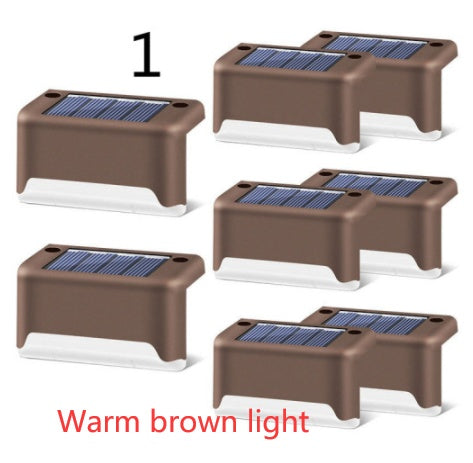 Nueva actualización Lámpara solar de valla LED impermeable Luces solares de cubierta Luz solar de paso al aire libre para escaleras de patio, camino de jardín, patio de paso