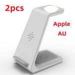 White wireless charging stand dock, 2-pack, lit top indicator, phone holder