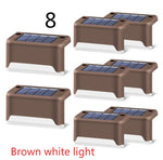 Nueva actualización Lámpara solar de valla LED impermeable Luces solares de cubierta Luz solar de paso al aire libre para escaleras de patio, camino de jardín, patio de paso