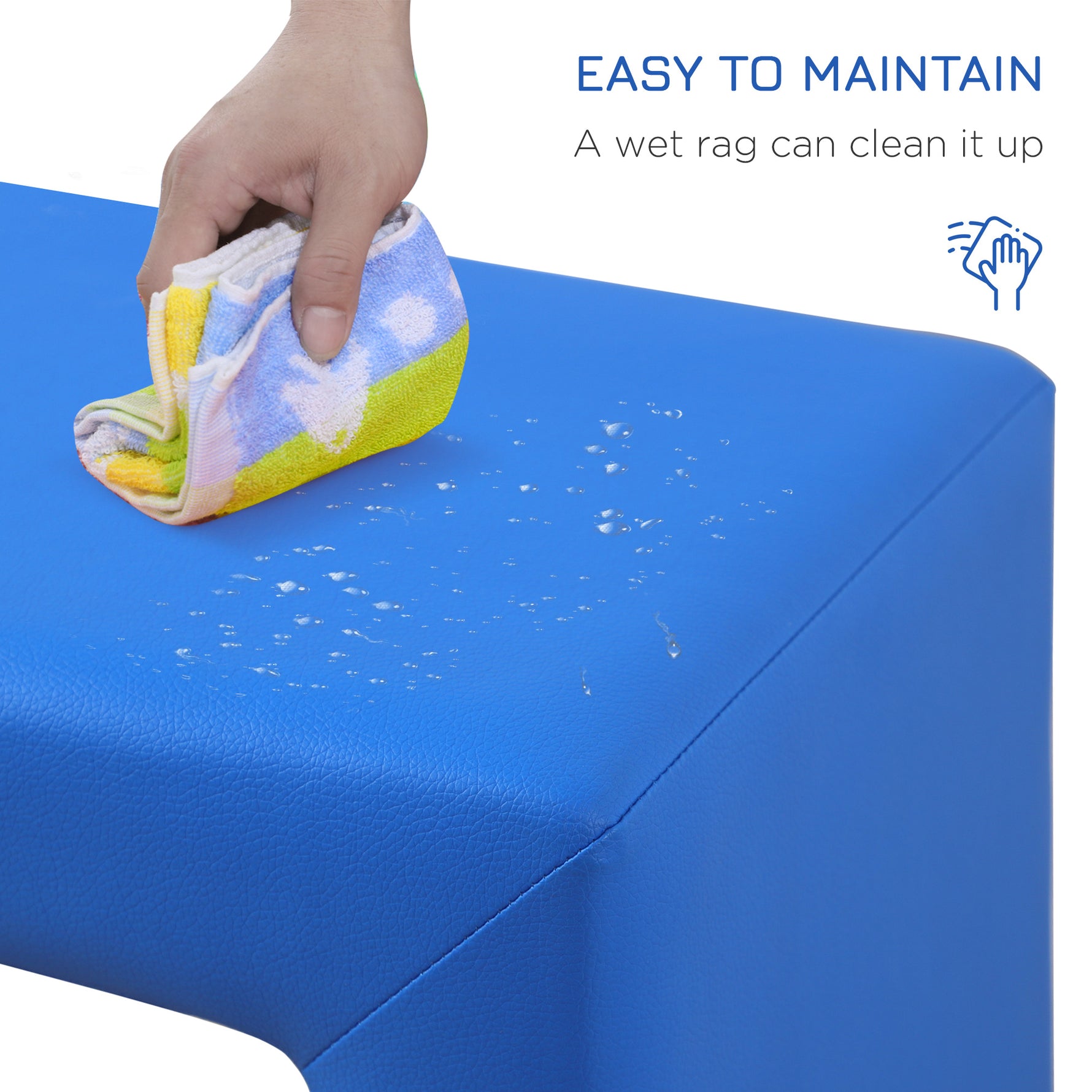 2 In 1 Toddler Sofa Chair,  48 X 44 X 41 Cm, For Game Relax Playroom, Blue
