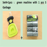 Lime green foldable dog pooper scooper with black waste bag pack