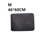 Black cat litter mat (Size M) with fine grid texture, 46 x 60 cm