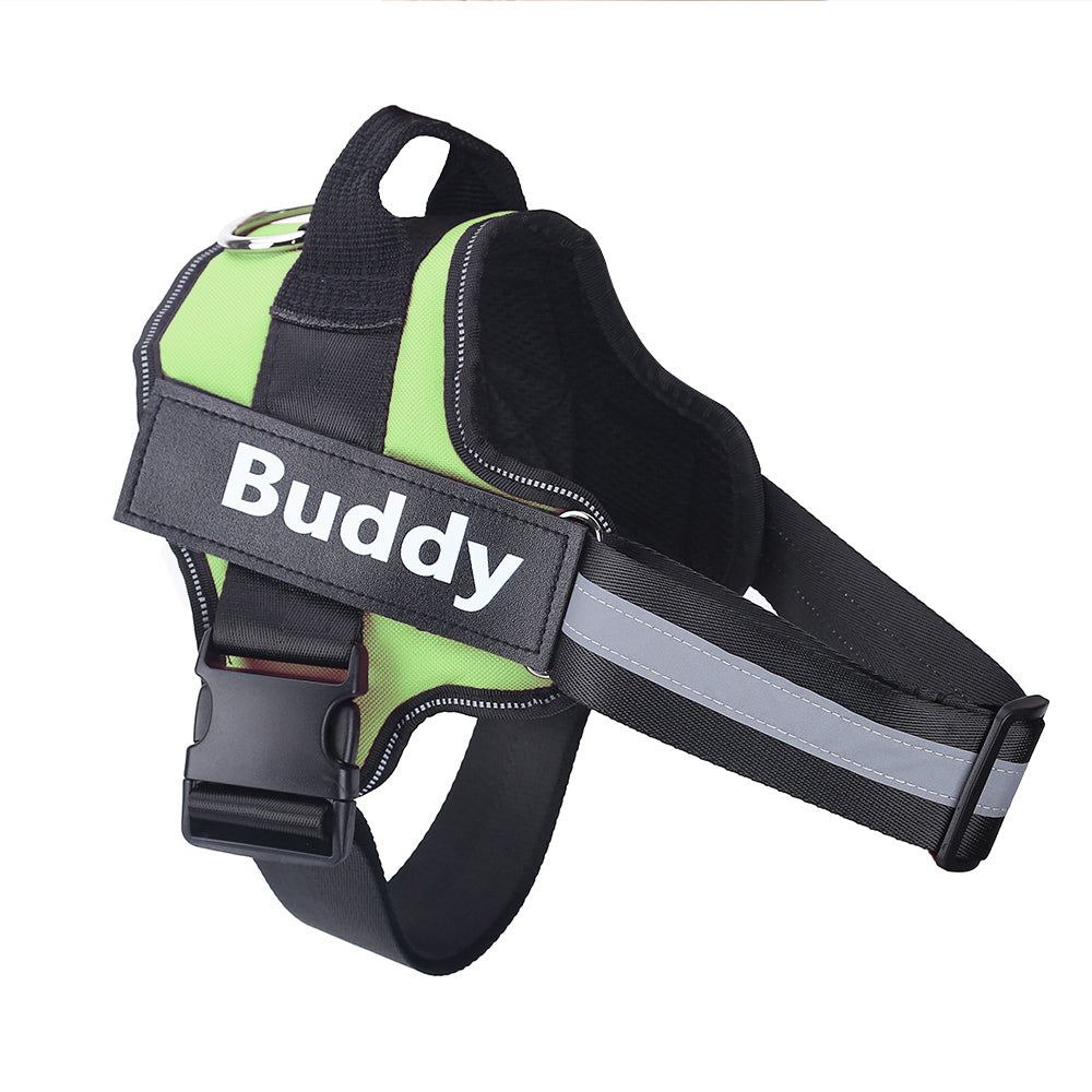 Pawfect Fit Personalized No-Pull Reflective Adjustable Dog Harness for Small & Large Dogs with Custom Patch