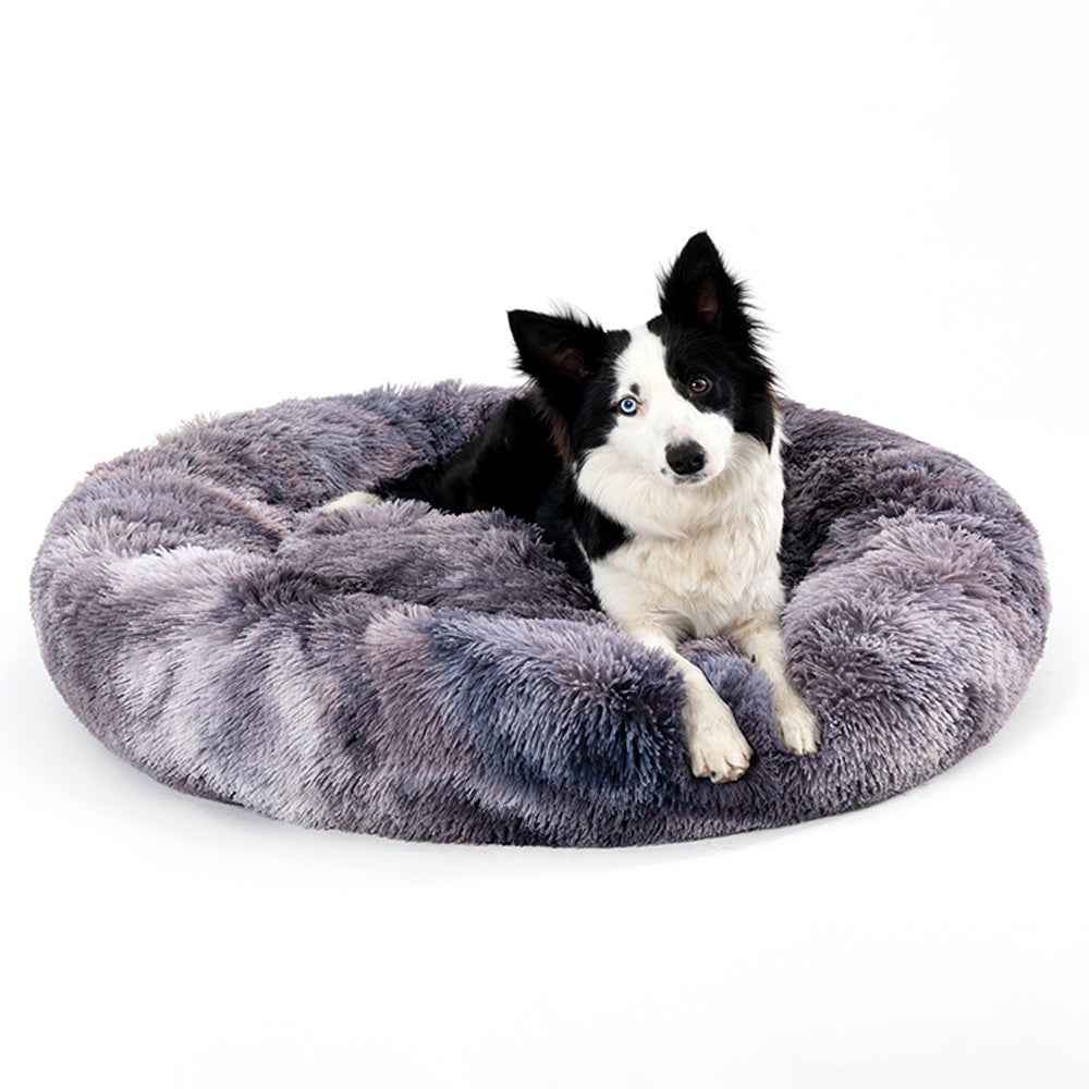 Cama para perros de donut esponjosa | Cojín de felpa acogedor para mascotas pequeñas y grandes | Diseño lavable y relajante