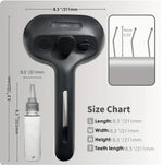 Black self-cleaning pet hair remover brush with mist nozzles and bristle head