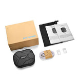 Black KSTSTAR GPS tracker with accessories and user guide in open box