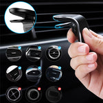 Car air vent clip phone holder, black mount with adjustable arm for secure fit