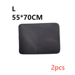 Black cat litter mat (Size L) with fine grid texture, 55 x 70 cm, 2 pieces