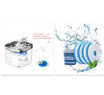 Automatic pet water fountain with filter cartridge and foam pad set