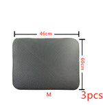 Double-layer cat litter mat, light gray textured double-sided design, size M (46 x 60cm)