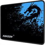 Black and blue mouse pad with dragon splash artwork and rubber border