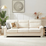 Sofá Chesterfield moderno de 3 plazas de 82" – Tejido "Snowfleece" Beige