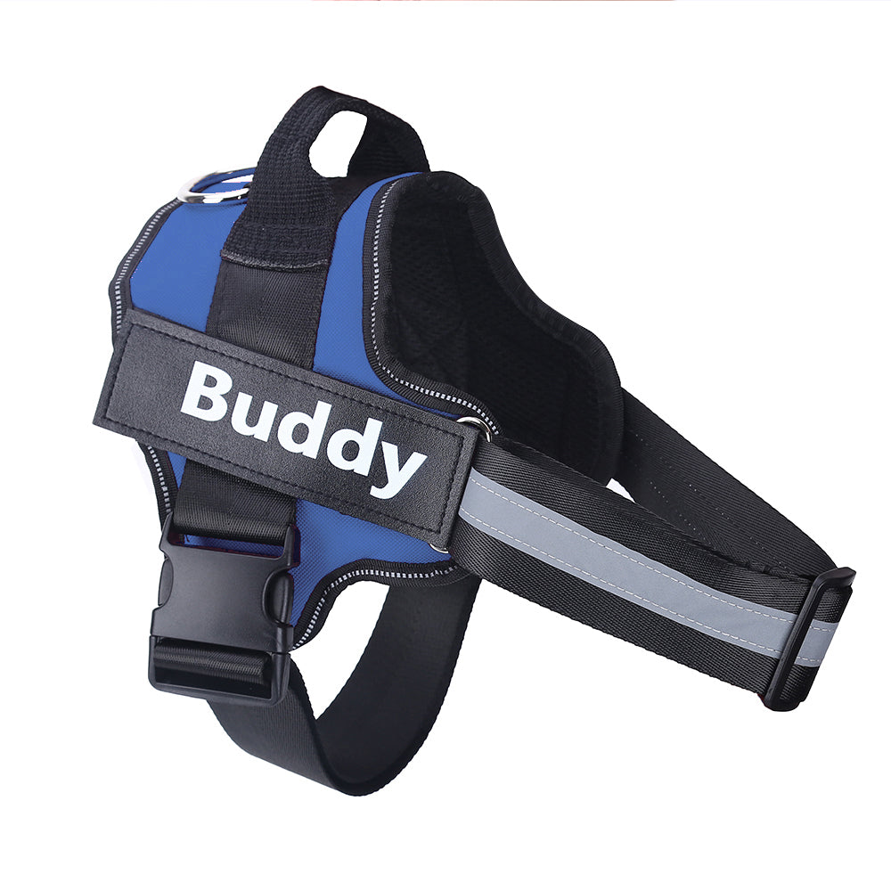 Pawfect Fit Personalized No-Pull Reflective Adjustable Dog Harness for Small & Large Dogs with Custom Patch