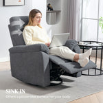Sillón reclinable giratorio ancho – Balancín 360°, resortes ensacados, gris