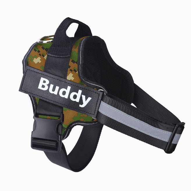 Pawfect Fit Personalized No-Pull Reflective Adjustable Dog Harness for Small & Large Dogs with Custom Patch