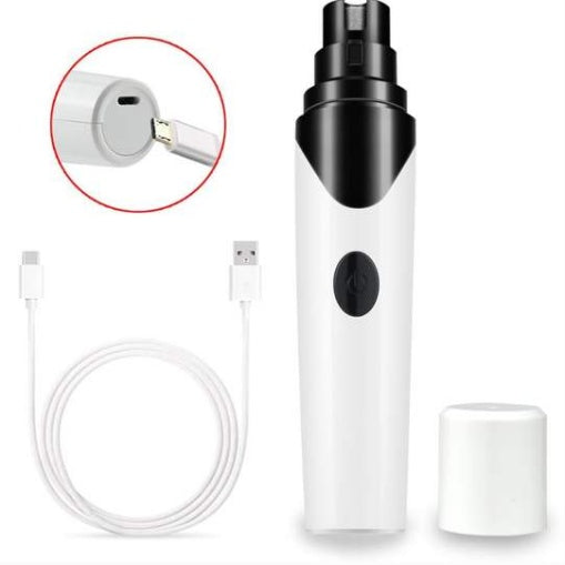 Electric pet nail grinder set with USB charging cable and extra grinding head