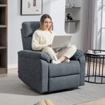 Sillón reclinable giratorio ancho – Balancín 360°, resortes ensacados, gris