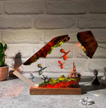 Dragon And Castle Handmade Resin Lamp