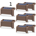 Nueva actualización Lámpara solar de valla LED impermeable Luces solares de cubierta Luz solar de paso al aire libre para escaleras de patio, camino de jardín, patio de paso