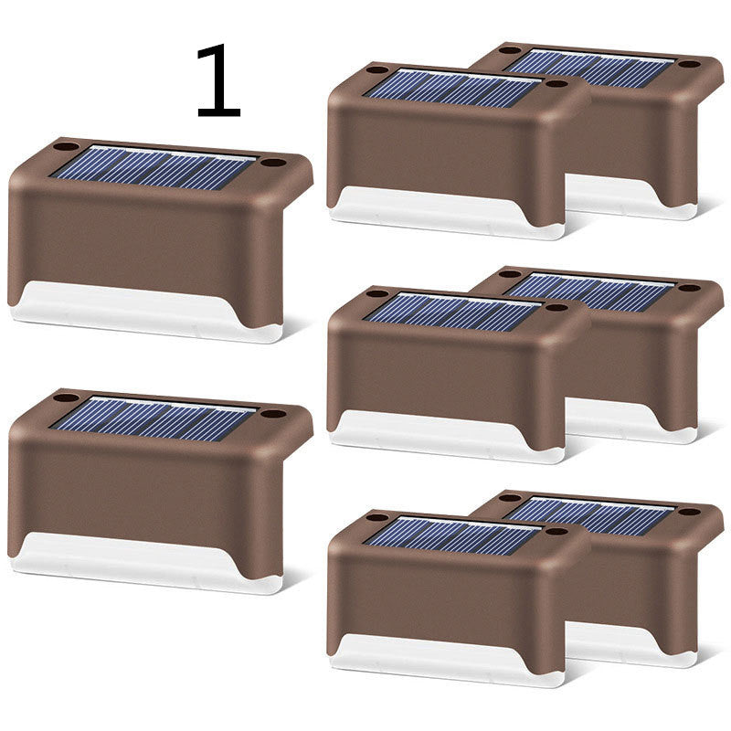 Nueva actualización Lámpara solar de valla LED impermeable Luces solares de cubierta Luz solar de paso al aire libre para escaleras de patio, camino de jardín, patio de paso