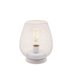 Lámpara de mesa retro de hierro forjado con batería, luz nocturna hueca con diseño de jaula de pájaros, lámpara de lectura de escritorio, decoración para dormitorio, mesita de noche y hogar