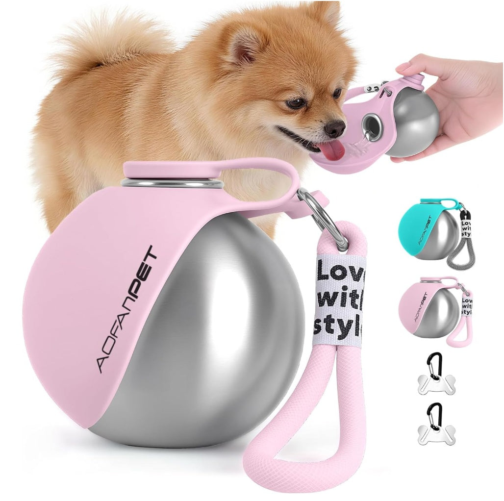 Taza de agua portátil creativa de acero inoxidable para mascotas al aire libre, botella de agua para perros pequeños, dispensador de agua conveniente para perros, tazón de agua portátil para cachorros, productos para mascotas