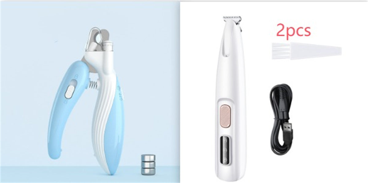 PetGroom Pro LED Paw Trimmer - Waterproof & Wide Blade Dog Clippers for Effortless Grooming