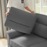 Sofá de 3 plazas de tejido Snowfleece comprimido moderno 82, para sala de estar, dormitorio, oficina y espacios de entretenimiento, gris