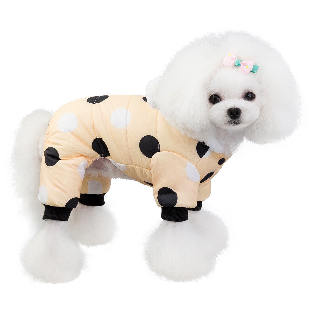 Polka Dot Four-Leg Cotton Dog Winter Coat – Warm Pet
