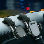 Dashboard car phone mount with rotatable cradle and suction cup base, two units