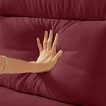 82" Modern 3-Seater Chesterfield Sofa – Burgundy Snowfleece