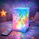 3D Printed Crystal Ambient Lamp RGB Remote Control USB-C Rechargeable Diamond Night Light For Bedroom Decor